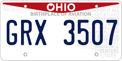 OH license plate GRX3507