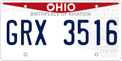OH license plate GRX3516