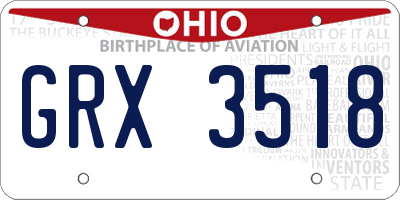 OH license plate GRX3518