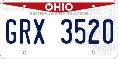 OH license plate GRX3520