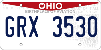 OH license plate GRX3530
