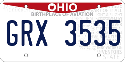 OH license plate GRX3535