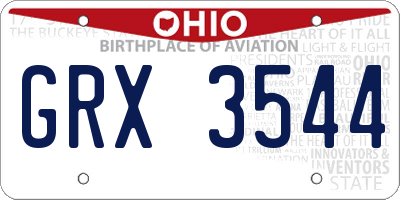 OH license plate GRX3544