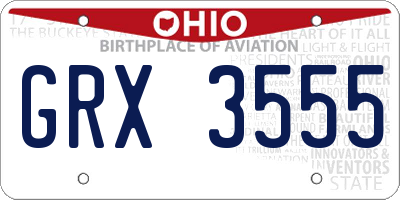 OH license plate GRX3555