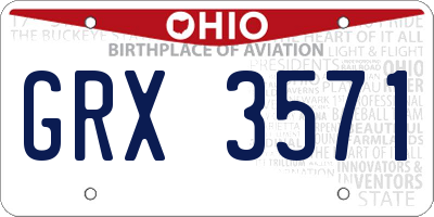 OH license plate GRX3571