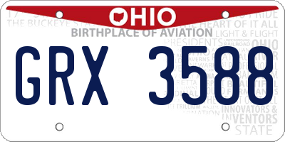 OH license plate GRX3588