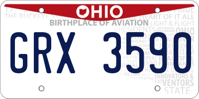 OH license plate GRX3590