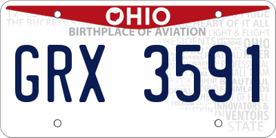 OH license plate GRX3591
