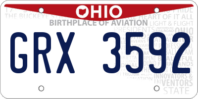 OH license plate GRX3592