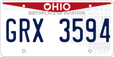 OH license plate GRX3594