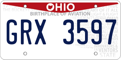 OH license plate GRX3597