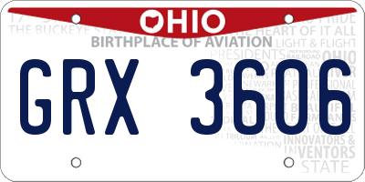 OH license plate GRX3606