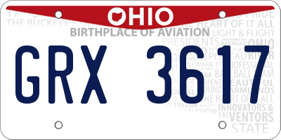 OH license plate GRX3617