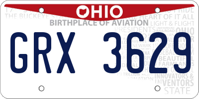 OH license plate GRX3629