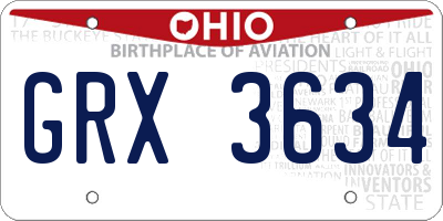 OH license plate GRX3634