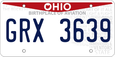 OH license plate GRX3639