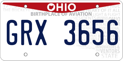 OH license plate GRX3656