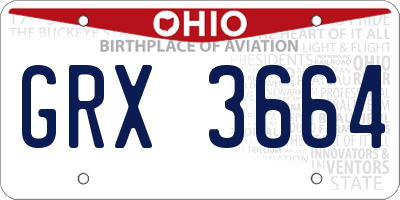 OH license plate GRX3664