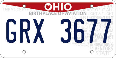 OH license plate GRX3677
