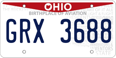 OH license plate GRX3688