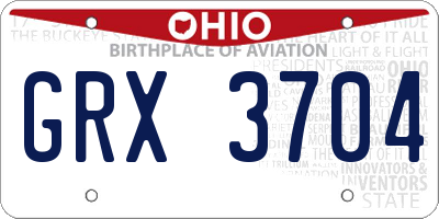 OH license plate GRX3704