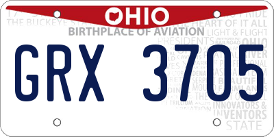OH license plate GRX3705