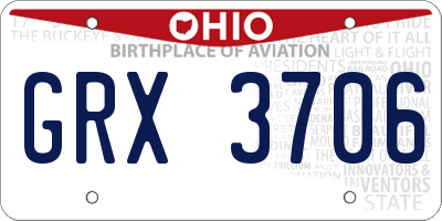 OH license plate GRX3706
