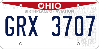 OH license plate GRX3707