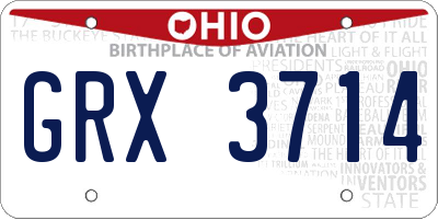 OH license plate GRX3714