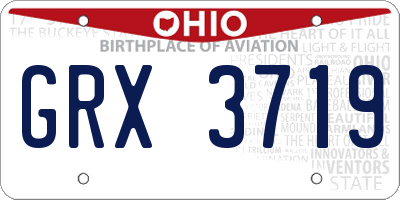 OH license plate GRX3719