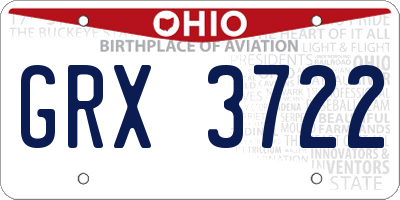 OH license plate GRX3722