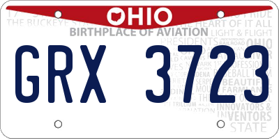 OH license plate GRX3723