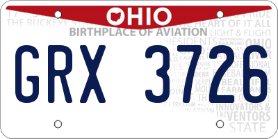 OH license plate GRX3726