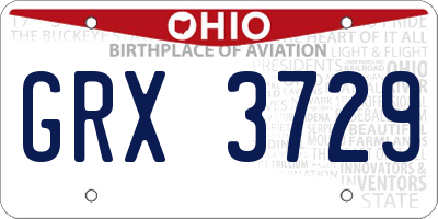 OH license plate GRX3729