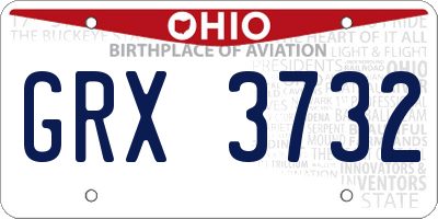 OH license plate GRX3732