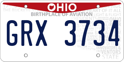 OH license plate GRX3734