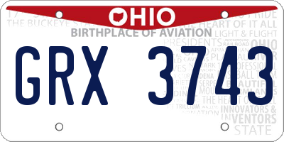 OH license plate GRX3743
