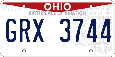 OH license plate GRX3744