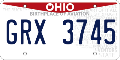 OH license plate GRX3745
