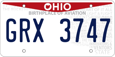OH license plate GRX3747