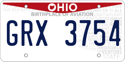 OH license plate GRX3754