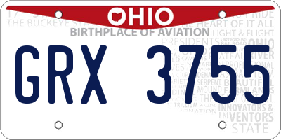 OH license plate GRX3755