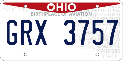 OH license plate GRX3757