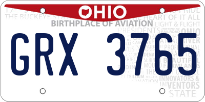 OH license plate GRX3765
