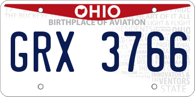 OH license plate GRX3766