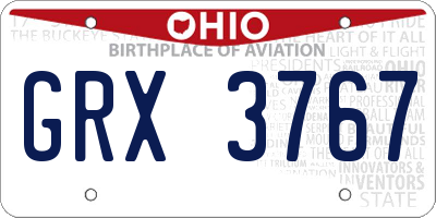 OH license plate GRX3767