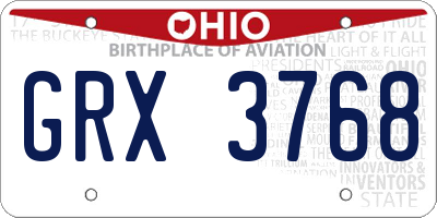 OH license plate GRX3768