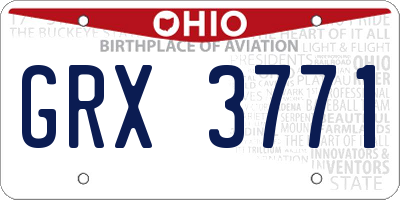 OH license plate GRX3771