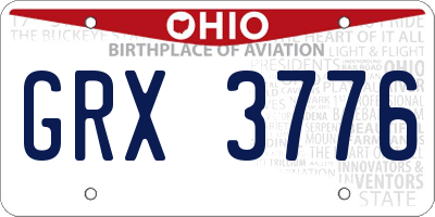 OH license plate GRX3776