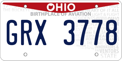 OH license plate GRX3778
